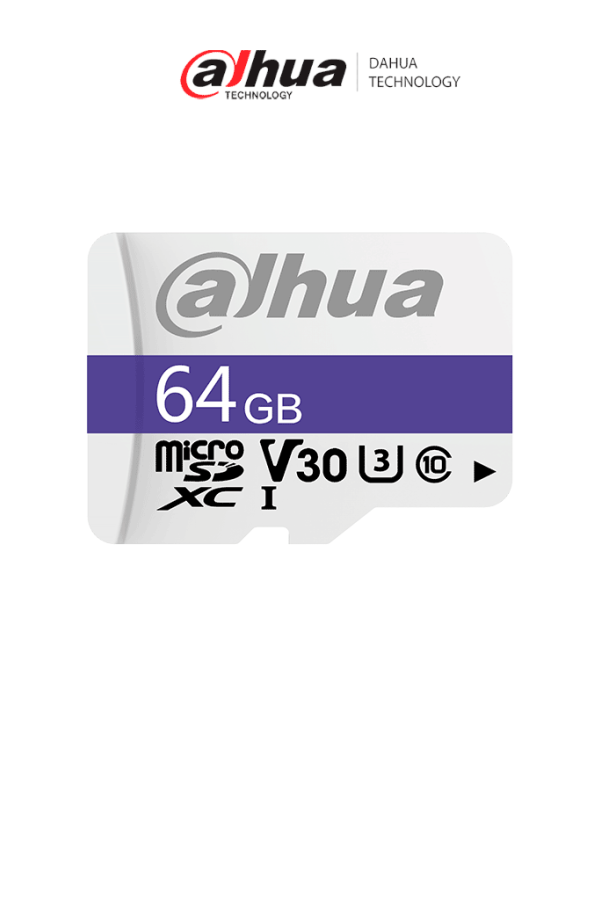 DAHUA DHI-TF-C100/64GB - Dahua Memoria Micro SD de 64 GB UHS-I/ C10/U3/V30/ Velocidad de Lectura 95 MB/s/ Velocidad de Escritura de 30 MB/s/ 